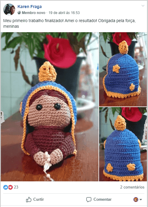 Fotos de Amigurumis no formato de Nossa Senhora Aparecida